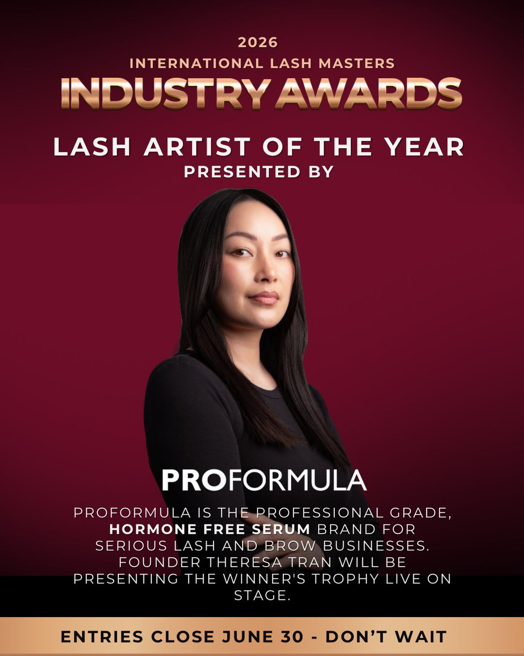 Proformula named official sponsor of Lash Artist of the Year at the 2026 International Lash Masters (ILM) Industry Awards